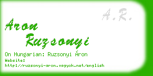 aron ruzsonyi business card
